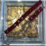 leopard barbed wire choker & bracelet