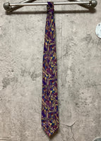 geometric pattern purple tie
