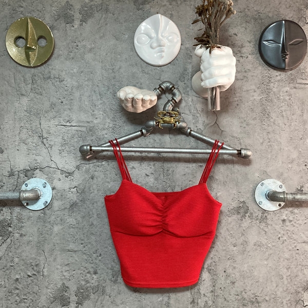 bra top camisole cropped red