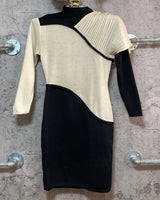 pleated modern knit dress