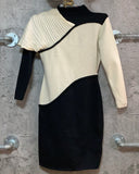 pleated modern knit dress