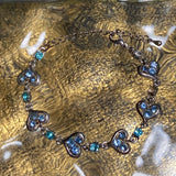 blue heart bracelet silver