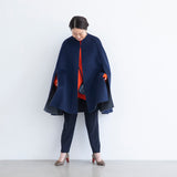 cape cloak coat navy blue red