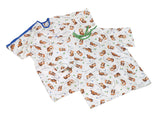 tired little tiger printed medical two piece set