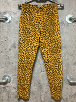 leopard pattern pants yellow