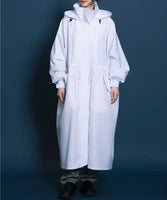 Uiscel water-repellent long coat stand collar white