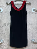 rose black dress velour velvet red