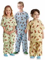 tired little tiger printed medical two piece set