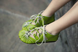 leather viking shoes sandals lace up flat blue