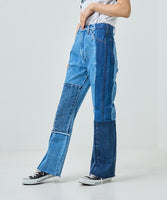 wrangler remake tapered jeans denim pants high waisted denim pants wl1661 blue