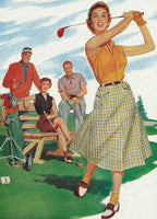 retro golf design collared sleeveless white purpleorange