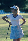 retro golf design collared sleeveless white purpleorange