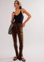 wrangler leopard printed soft velvet pants high waisted cheetah orange yellow brown