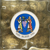 God bless you brooch ancient greece grapes pinback button badge