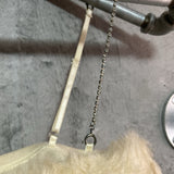 knit tube top rhinestone straps faux fur trim bijou shoulder beige