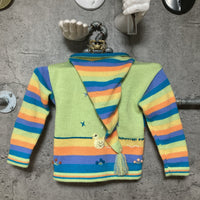 kids elf hat knit cardigan hoodie alpaca yellow green orange