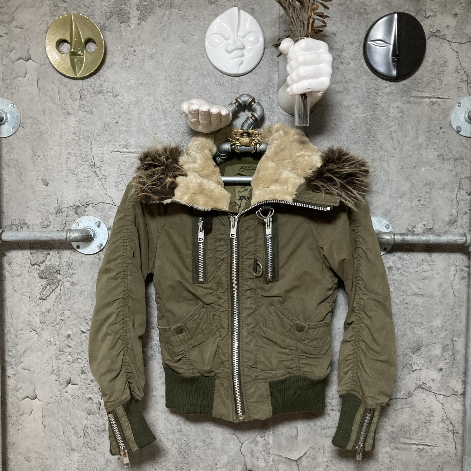 fur jacket n2b green