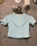 short sleeve jacket shift dress set up lace flower pale blue