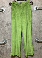 straight wide pants 2 tuck yellow green