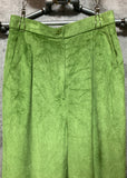 straight wide pants 2 tuck yellow green