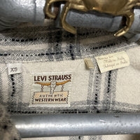 Levi strauss authentic western wear wool shirt plain patterned white