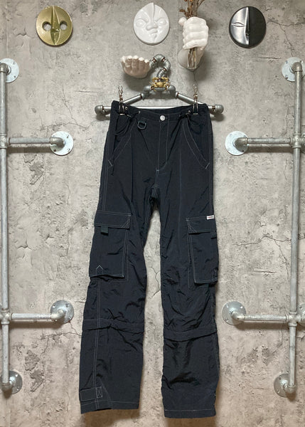 detachable cargo pants full length 3/4 length black