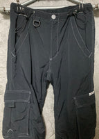 detachable cargo pants full length 3/4 length black