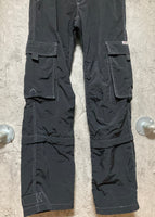 detachable cargo pants full length 3/4 length black