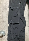 detachable cargo pants full length 3/4 length black