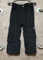 detachable cargo pants full length 3/4 length black