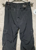 detachable cargo pants full length 3/4 length black