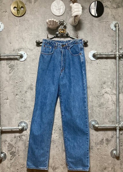 lady wrangler high waisted tapered jeans long blue