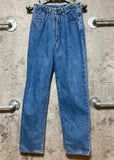 lady wrangler high waisted tapered jeans long blue