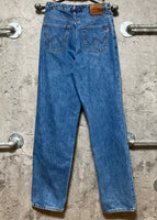 lady wrangler high waisted tapered jeans long blue