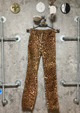 wrangler leopard printed soft velvet pants high waisted cheetah orange yellow brown