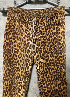 wrangler leopard printed soft velvet pants high waisted cheetah orange yellow brown