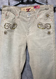 handmade studded pants remake corduroy pants white khaki beige