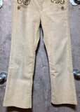 handmade studded pants remake corduroy pants white khaki beige