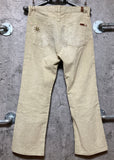 handmade studded pants remake corduroy pants white khaki beige