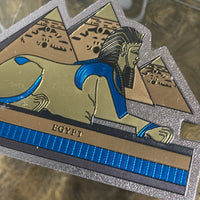 Egyptian refrigerator magnet Sphinx fridge magnet souvenir hieroglyph Egypt ancient mural glitter silver gold