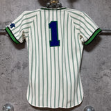 striped baseball jersey green