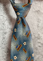 Ume blossom tie handmade Claudio Valentino Paris blue