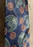 mexican tassels printed tie blue