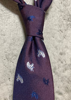 horse head embroidered tie pony purple