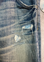 straight ripped remake jeans Attachment indigo right blue