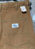 green stitched duck double knee work pants dillo brown beige