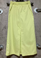 full length skirt long back slit aunt marie's pastel green yellow