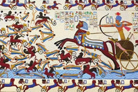 Egyptian style oval trinket box Qadesh battle Battle of Kadesh hieroglyph Egypt ancient mural jewelry case ceramic yellow