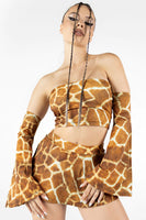 giraffe see-through tops beige