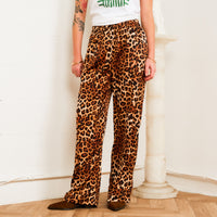 wrangler leopard printed soft velvet pants high waisted cheetah orange yellow brown